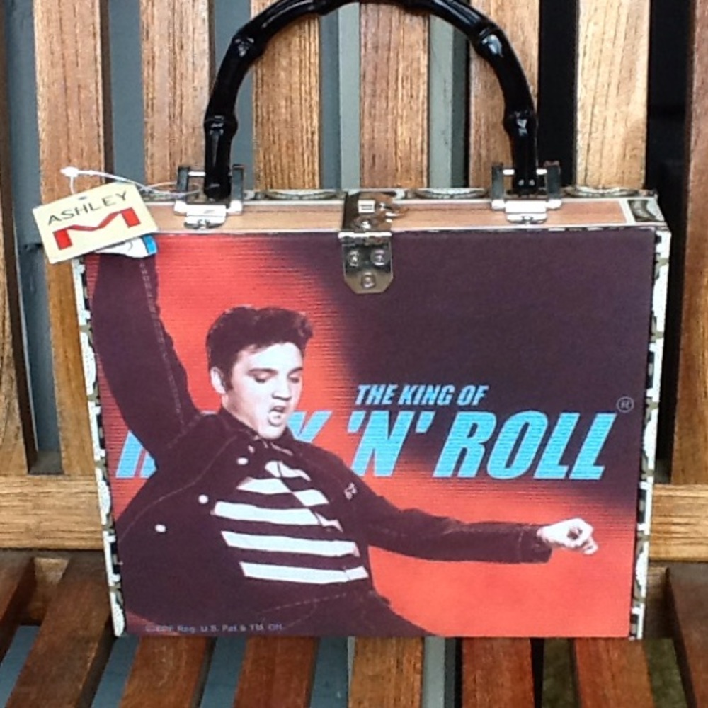 NWT Ashley M Elvis hand made cigar box handbag